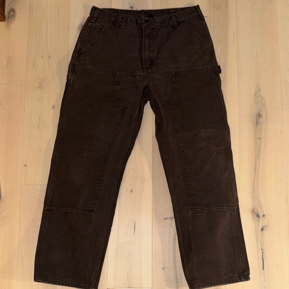 Men's Carhartt Double Front Brown Work Pants